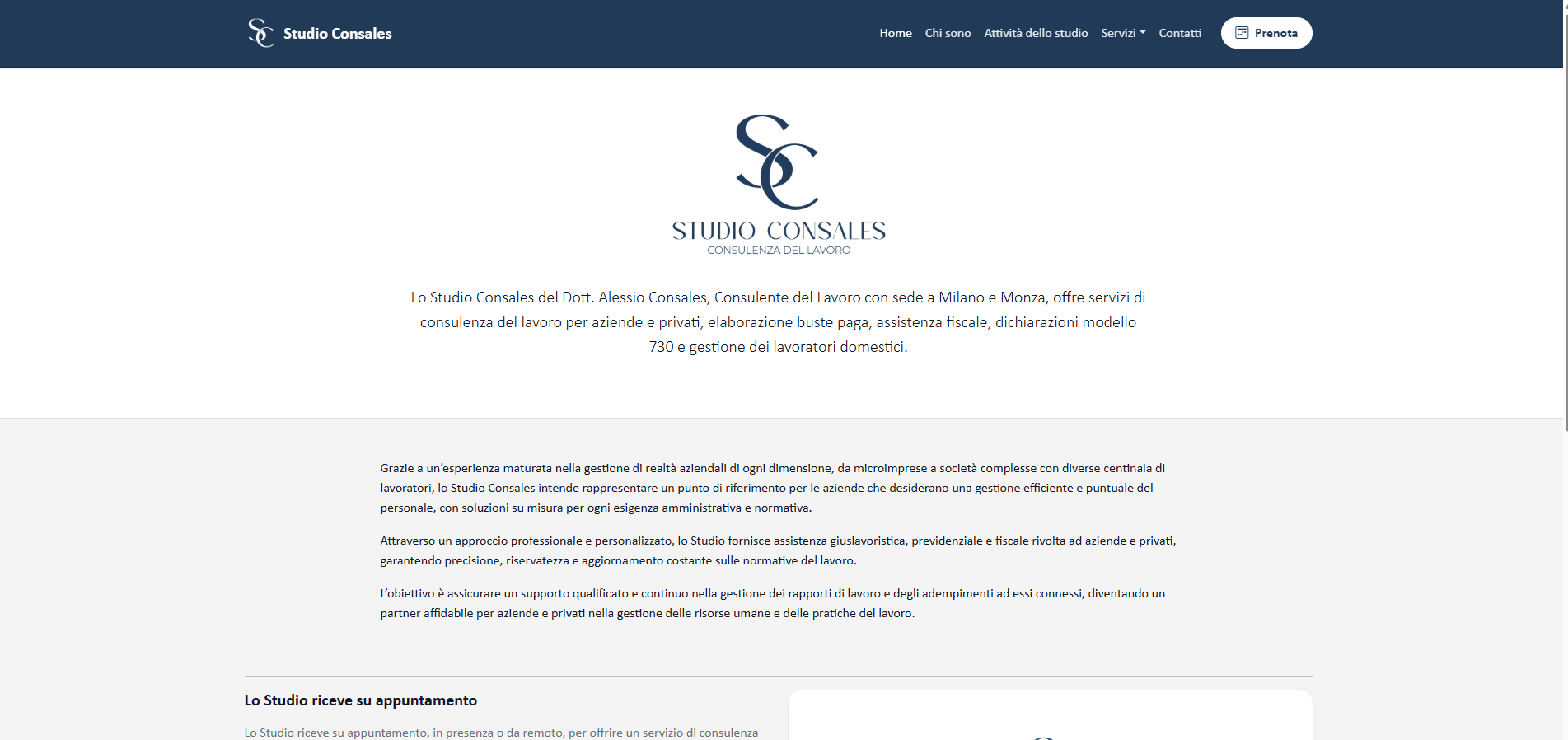 Studio Consales Site portfolio consulenza del lavoro